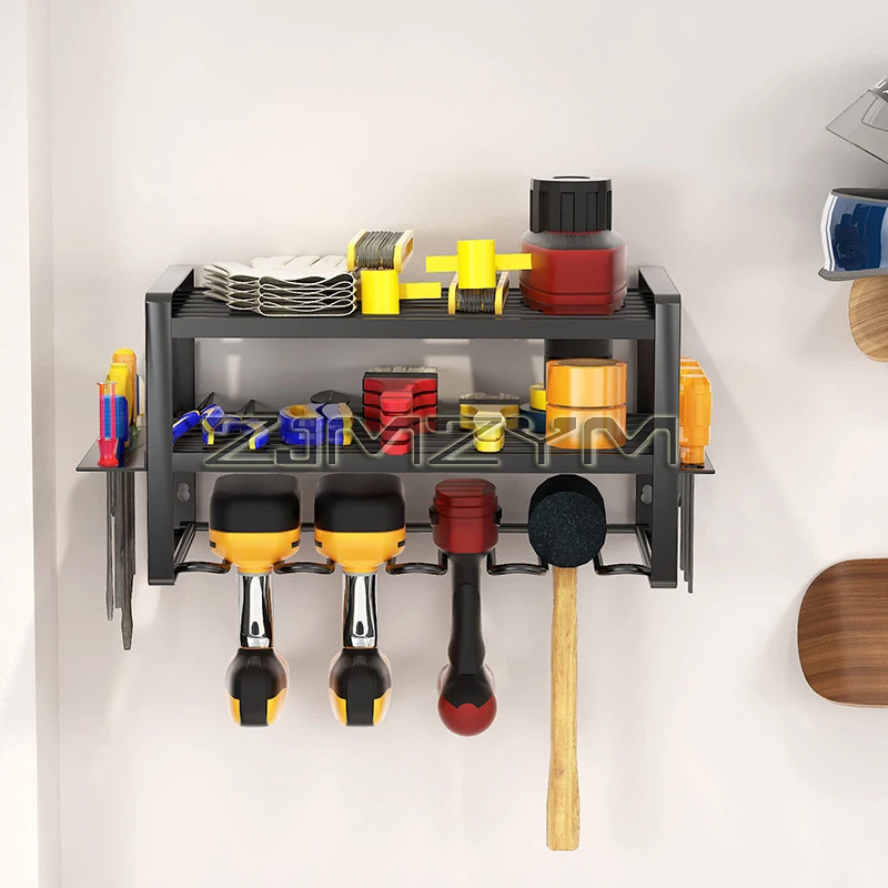 Electric Drill Tool Holder Wall Mount Power Tool Rack Organizer Wrench Tool Workshop Screwdriver Power Storage Shelf Accessories 4