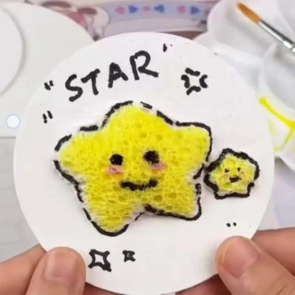 10Pcs 푹신한 질감 폼 질감 그림 종이 둥근 모양 교육용 그림 스폰지 종이 학교 활동 미술 공예