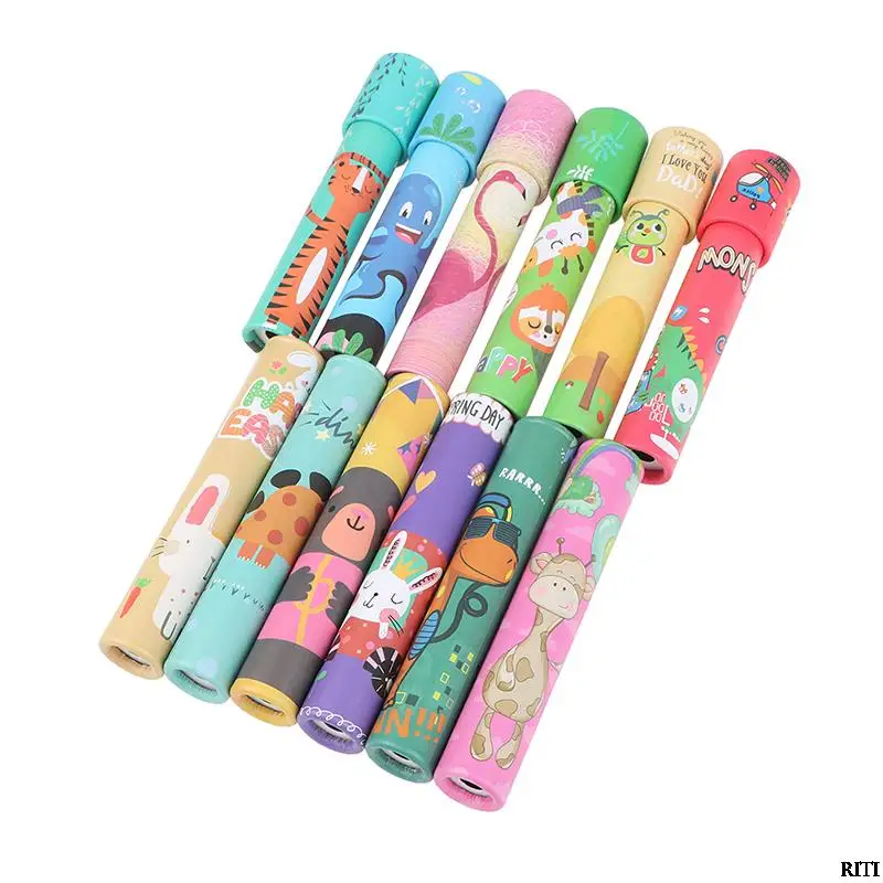 1Pc Cartoon Magic Kaleidoscope Rotating Various Patterns Kids School Educational Toys Science Experiment Toy