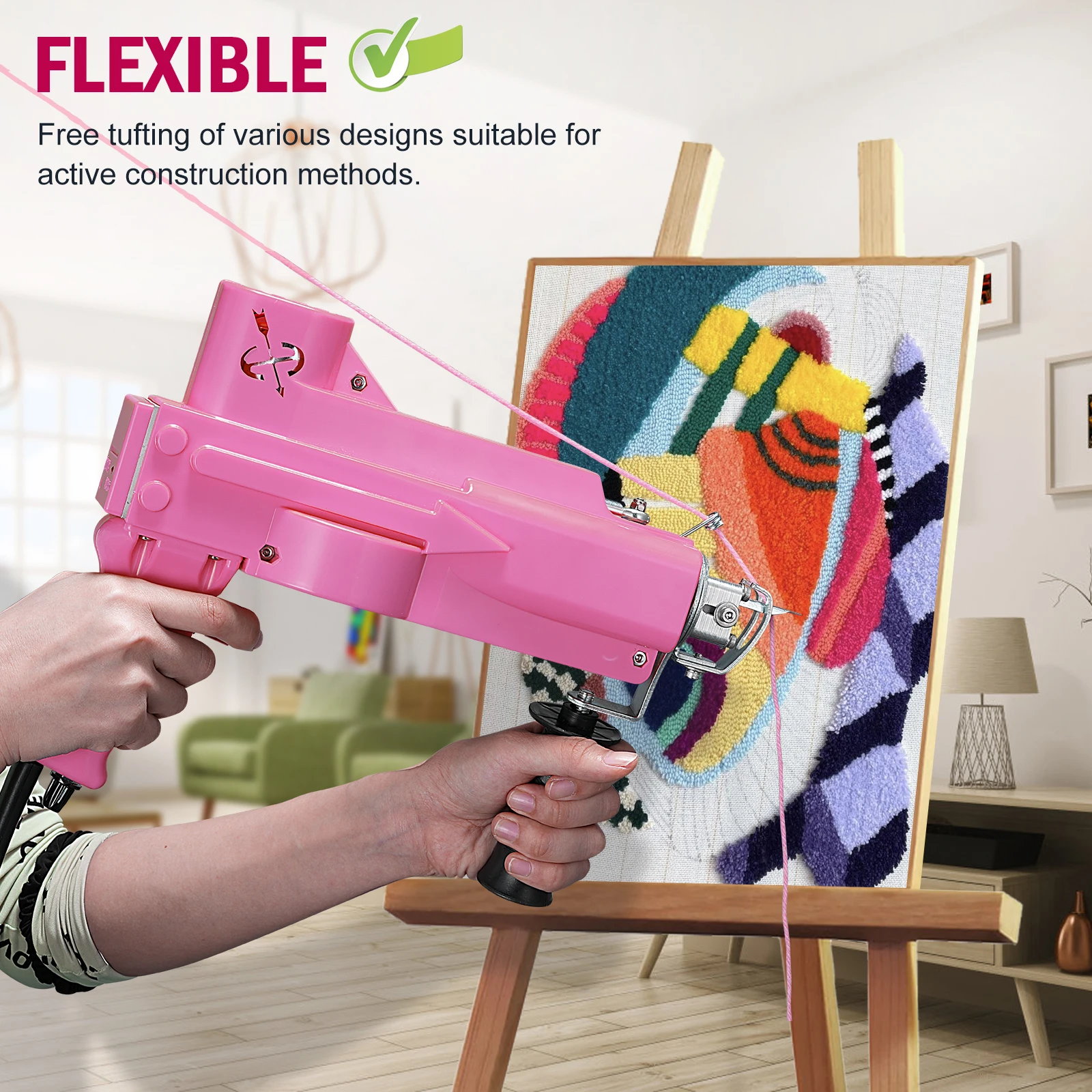 Electric Carpet Tufting Gun, 2 in 1, Both Cut Pile and Loop Pile, Hand Gun, Carpet Weaving, Flocking Machines, DIY Textile Gun