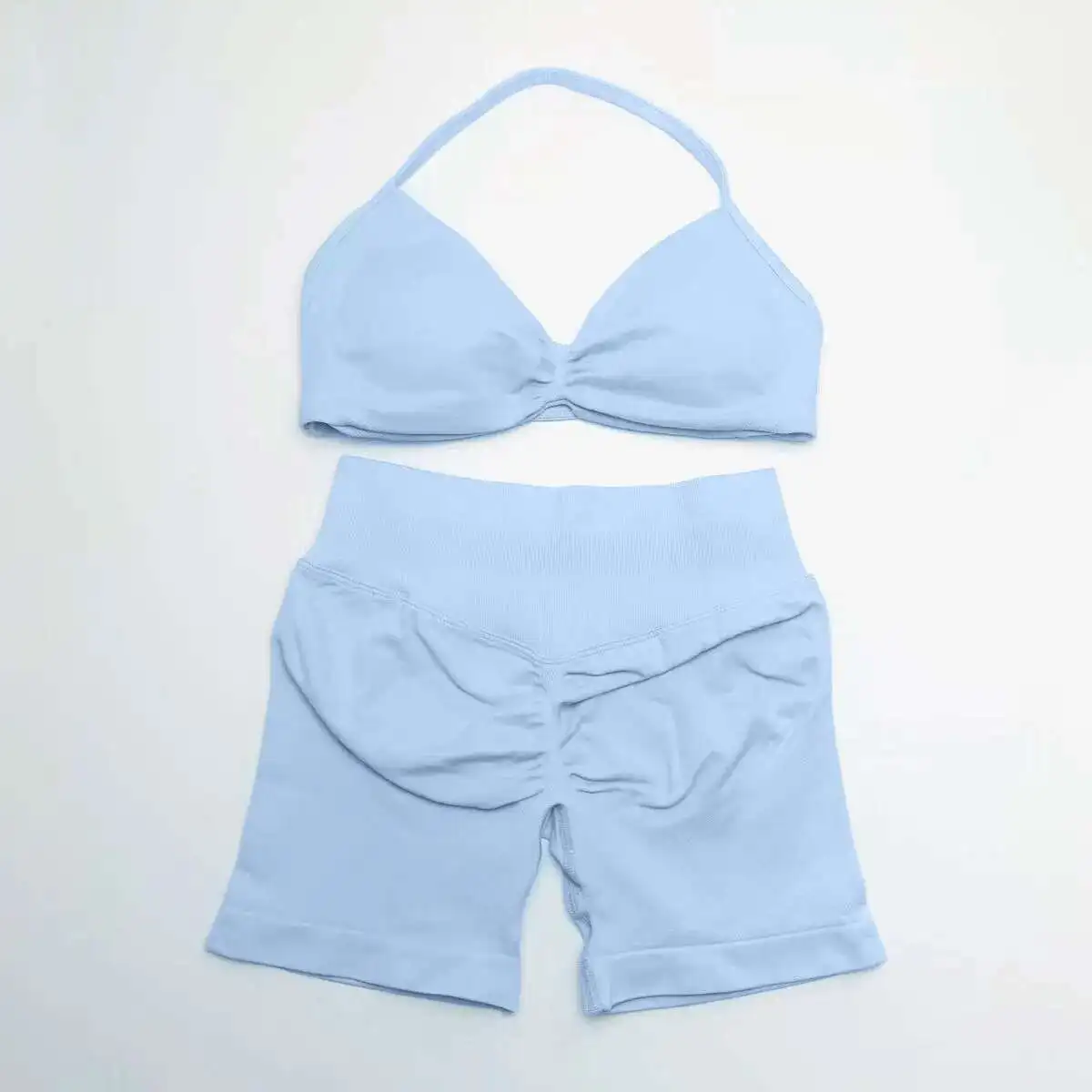 NCLAGEN Ensemble de yoga 2 pièces pour femme, vêtements de sport, soutien-gorge à bretelles et short, vêtements de pilates, tenue de sport, costume de fitness