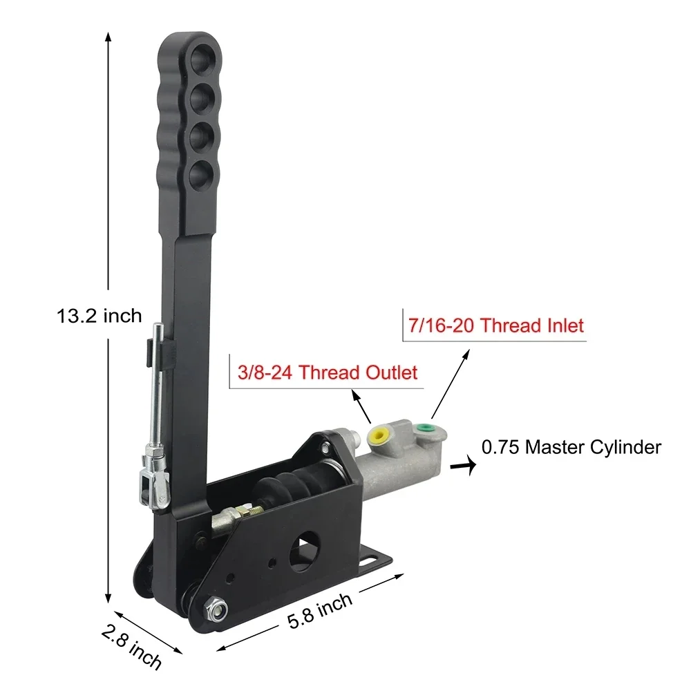 335mm Universal Vertical ERTICAL Hydraulic Handbrake for Jeep Wrangler YJ/TJ 1987-2006 for TOYOTA COROLLA Car Accessories