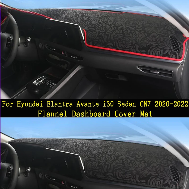 

For Hyundai Elantra Avante i30 Sedan CN7 2020 2021 2022 Car Dashboard Cover Carpet Dash Mat Cushion Sun Shade Protector Anti-UV