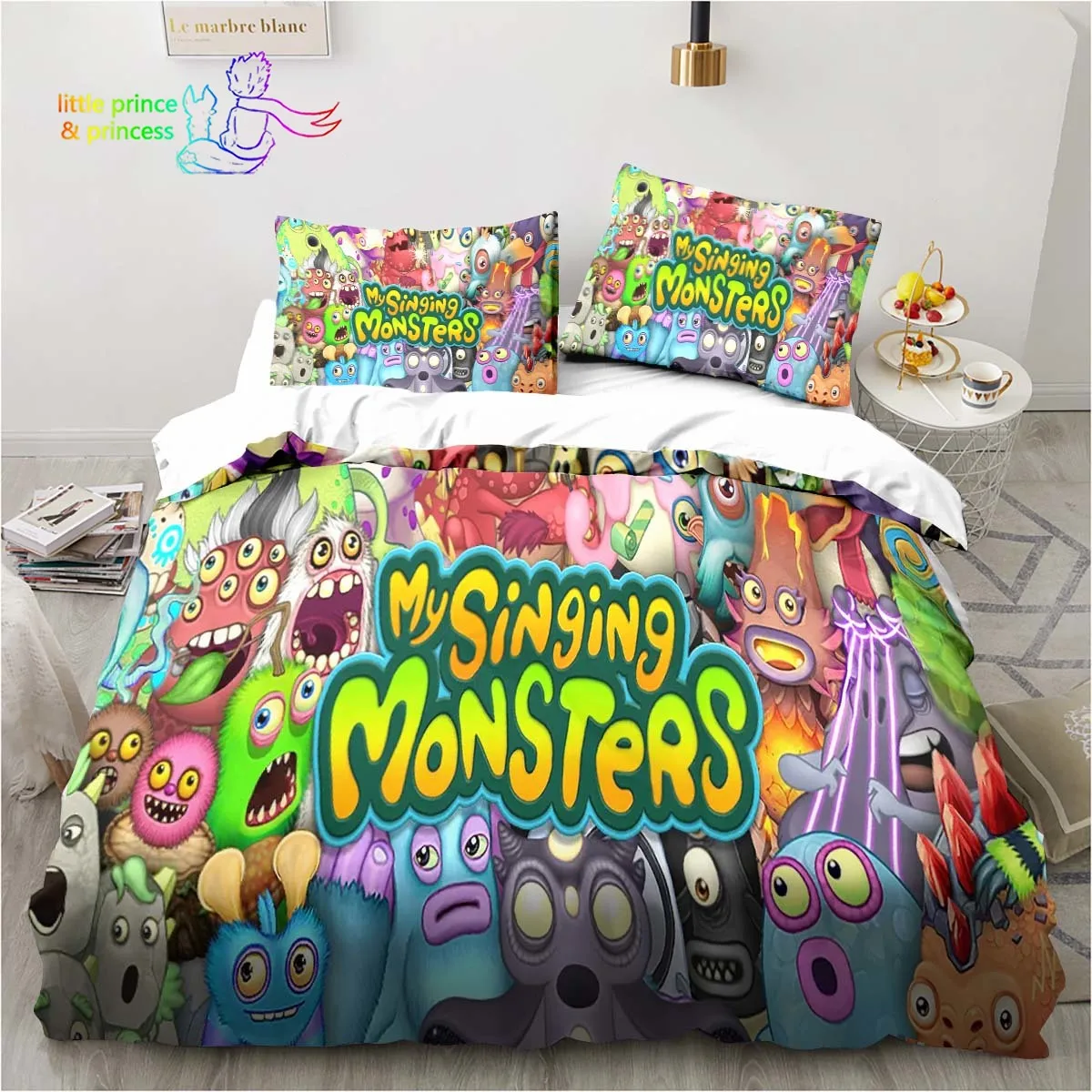 My Singing Monsters Videogioco Cartoon Bedding Set Single Twin Full Queen King Size Bed Set Adult Kid Bedding Gift