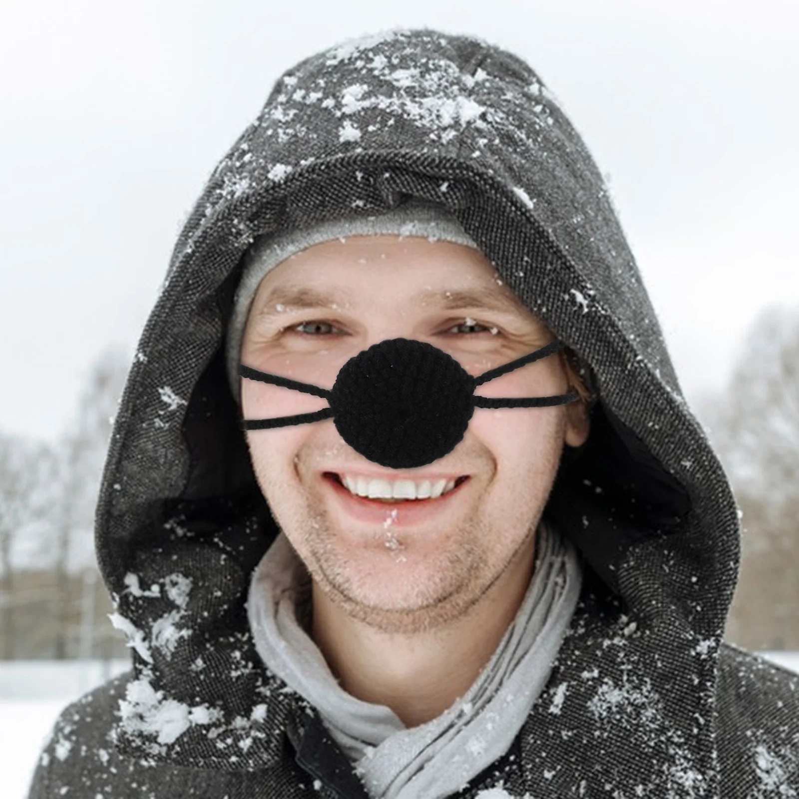 Funny Mask Liners Warmer Soft Cold Light Grey Polyester Handmade Nose Cover Reusable Dust Masks Christmas