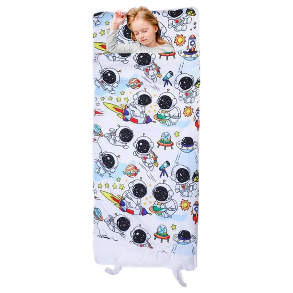 

Camping Nap Mat Soft Washable Toddler Nap Mats with Removable Pillow Cartoon Print Design Sleeping Bags for Kids Toddler