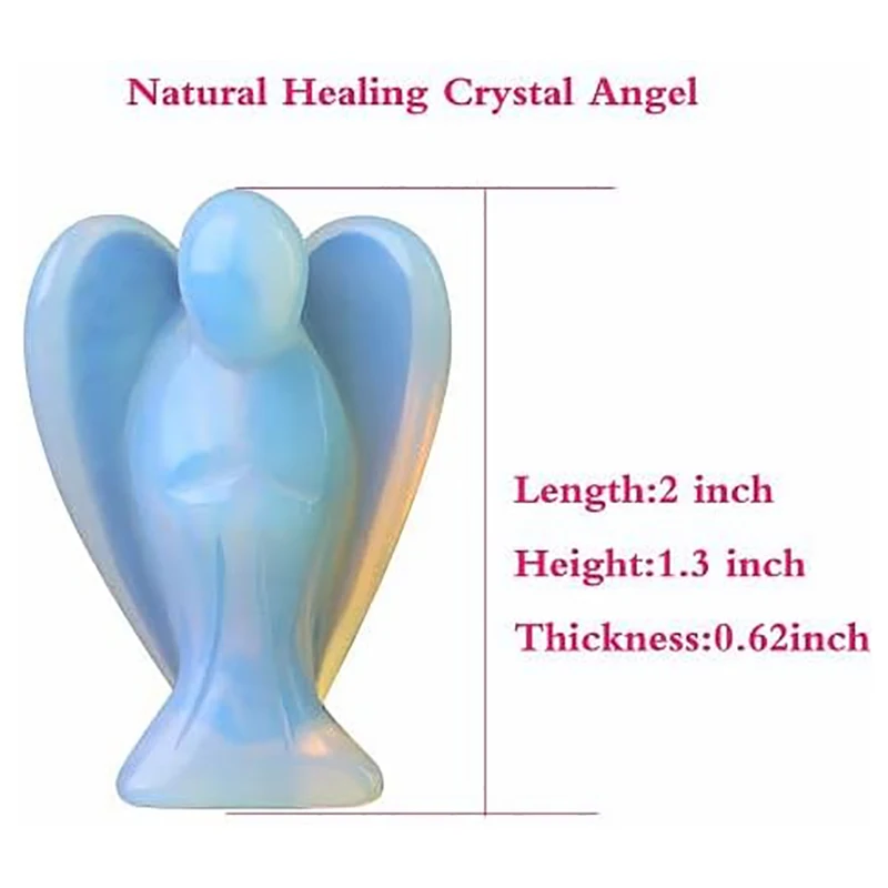 Celestial Harmony: Polished Hand-Carved Angel Crystal Statue