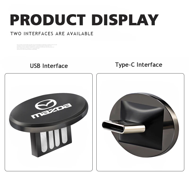 메탈 USB 타입 C 플래시 드라이브 음악 플레이어 블랙박스 차량용 USB 장치 (마쓰다 3 CX5 CX30 MX5 CX3 CX9 CX7 MX3 MX6 CX50 CX60 CX70 MS 용)