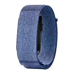 Nylon Woven Adjustable Sports Fitness Tracker Strap - Unisex Wristband - S - M  Women (Denim Blue)