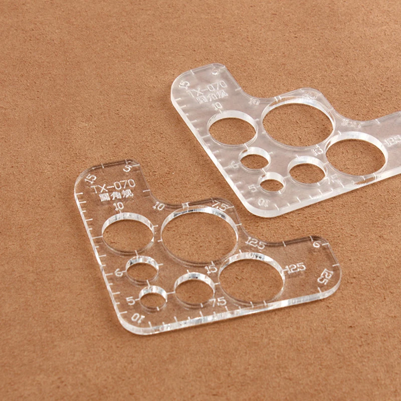 9x9cm DIY Handmade Leather Tools R Rules Rounded Corners Full Size Leathercraft Acrylic Sewing Template