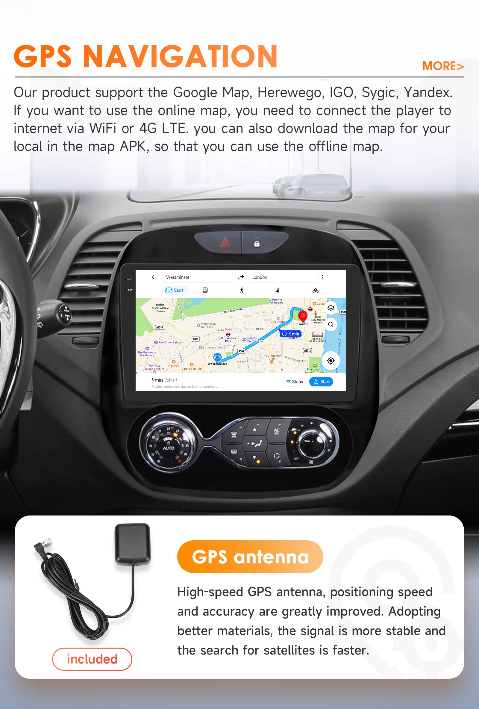 Hizpo 2Din Android 14 Autoradio für Renault Kaptur Captur 2016–2019 Auto-Multimedia-GPS 4G Carplay von Qualcomm Snapdragon 6115 – Detail 31