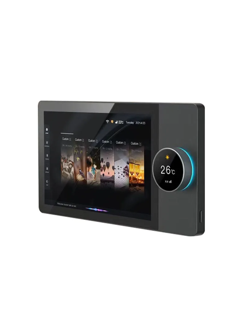 

2 Gang Relays 2 Way Speakers Multi-functional Tuya Android 8 Inch Central Control Panel with Music Background for Smart Home