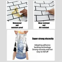 ตู้ครัววอลล์เปเปอร์สติ๊กเกอร์ติดผนังอิฐสีขาวกันน้ําและน้ํามัน 40 ซม.ทนต่ออุณหภูมิสูงกาวบ้าน 6