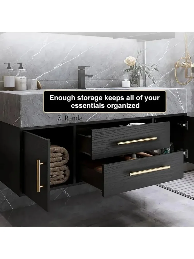 Vanitys-Floating bathrobe set, 39" modern furniture, white color, on the top stone wall, color n
