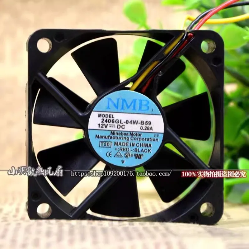 

New Cooling Fan For NMB 2406GL-04W-B59 12V 0.26A 6CM 6015 Variable Frequency Heat Dissipation Equipment Fan 60X60X15mm