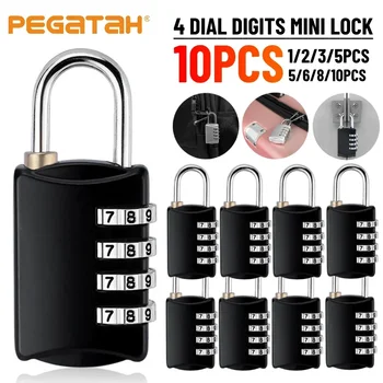 1-10PCS 4 Dial Digit Password Locks Resettable Mini Lock Number Password Combination Padlock Security Lock for Luggage Suitcase 1