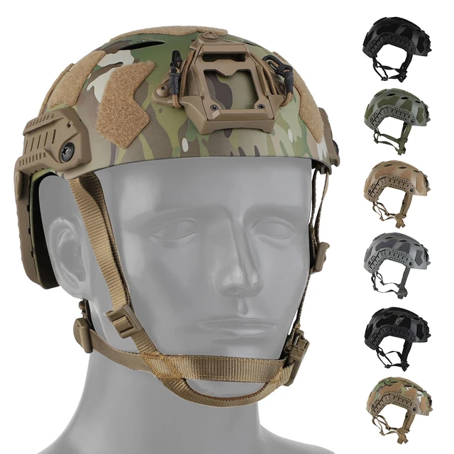 Casco militar táctico de camuflaje para exteriores, equipo de protección de  Airsoft MH, Painball CS SWAT