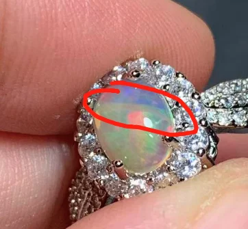 Authentic BIG Natural Opal Ring Adjustable Female Ring Jewelry for Women Gift Wholesale High Quality Vintage Fine