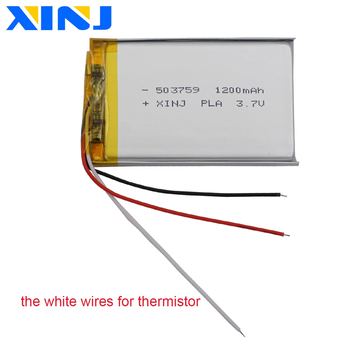 3.7V 1200mAh 4.44Wh 503759 Polymer Thermistor 3 Wires Rechageable Li