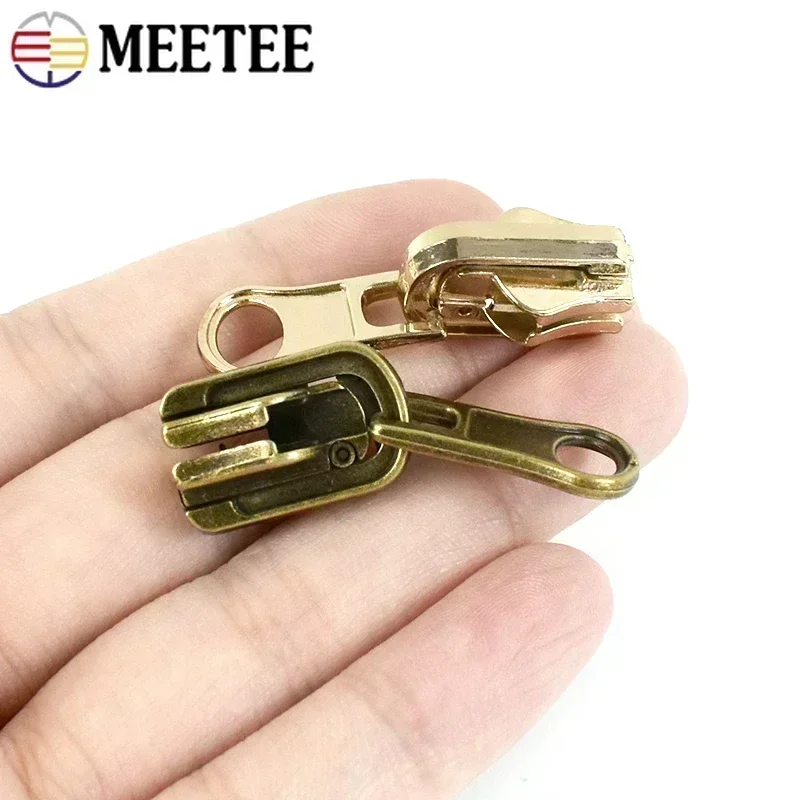 5/10/20개 5 수지 금속 나일론 지퍼 용 회전 지퍼 헤드 양면 슬라이더 풀러 우편 수리 키트 DIY 바느질 재단사 도구