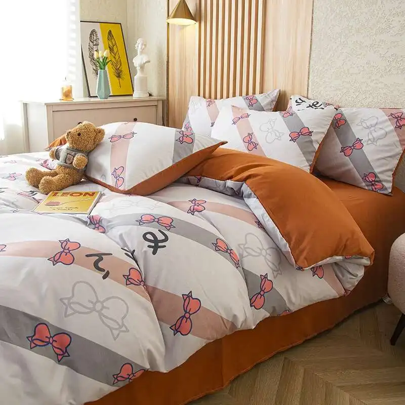 1PC Floral Washed Cotton Duvet Cover - Single/Queen/King Size Housse De Couette 이불커버 Funda Nórdica (No Pillowcase)