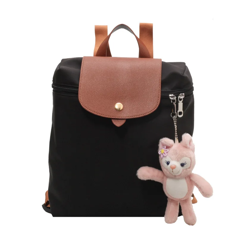 

New shoulder bag, women's contrasting nylon cloth backpack, large capacity backpack, mommy bag, student bag