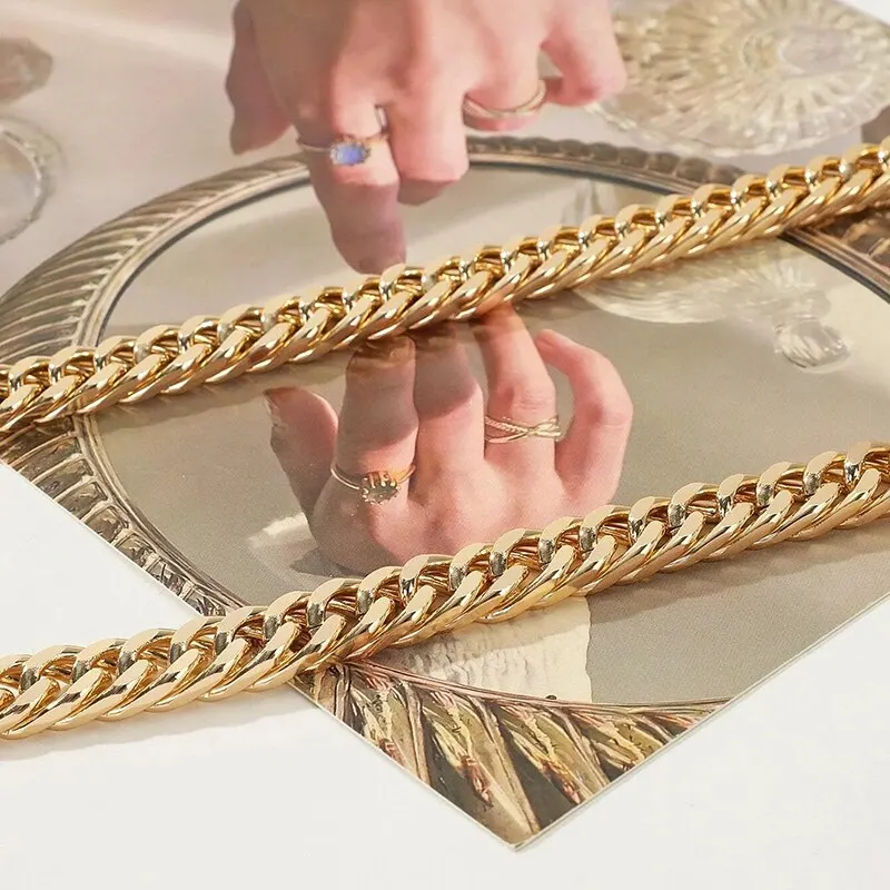 55 cm vielseitige Aluminiumkette mit Farbhaltung, Gold, DIY handgefertigte Metallwickelkette, Unterarm-Schultergurt, Ersatzgurt – Detail 12