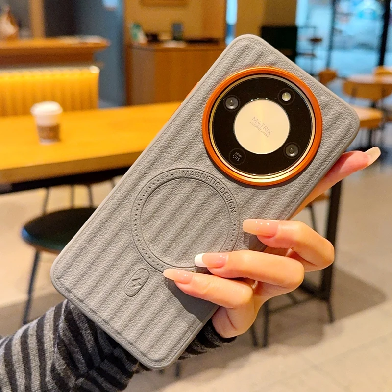 Premium Shockproof Magnetic Protective Back Cover - Hard PU Full Shell Case