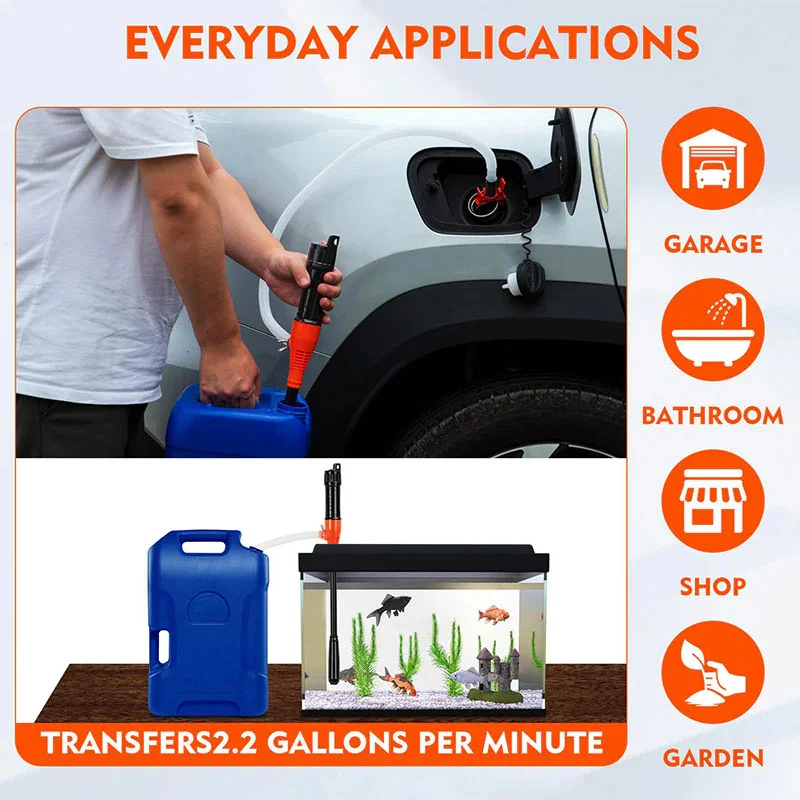 Electric Oil Pump Liquid Transfer Pump Powered Fuel Transfer Pump Outdoor Vehicle Fuel Gas Transfer Suction Pumps Accessories