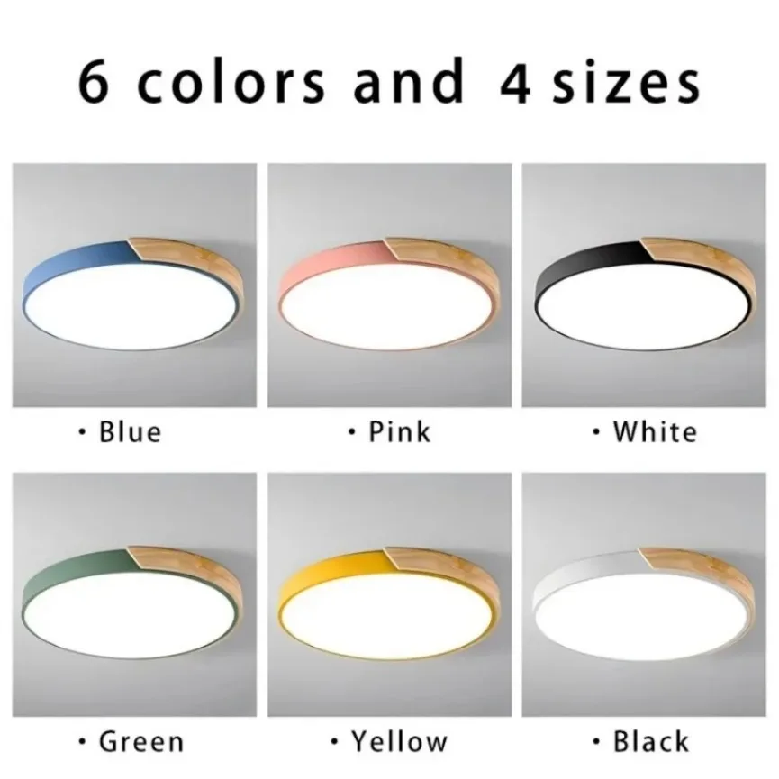 Modern LED Ceiling Light Macaron Ceiling Light Nordic Circular Minimalist Design for Living Room Bedroom Study Indoor Lighting
