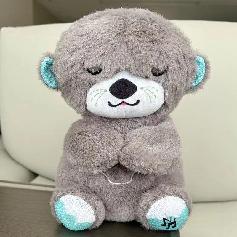 New Breathing Sound and Light Cute Kitty Panda Baby Winnie the Pooh Baby Lulls to Sleep Music Soothing Doll plush toy