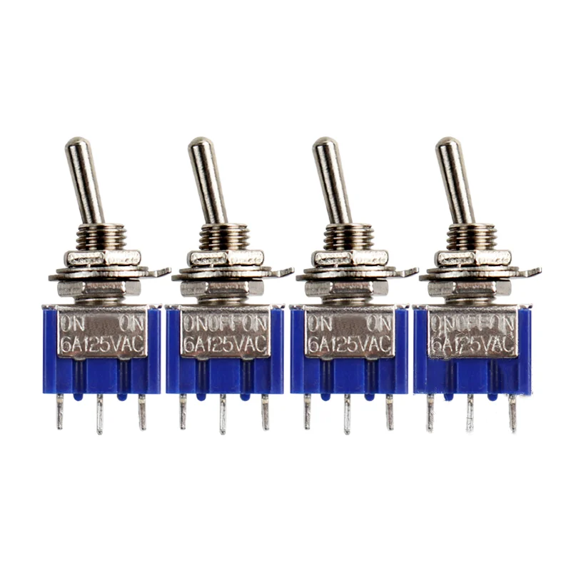 5Pcs Toggle Switch ON-ON/ON-OFF-ON 3/6 Pin 2/3 Position Latching MTS- AC 125V/6A 250V/3A Power Button Switch Car