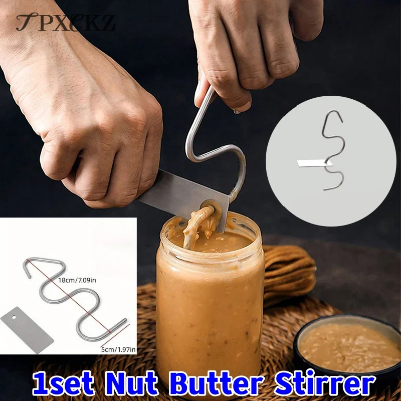 천연 땅콩 버터 교반기, 다양한 버터와 잼 혼합용 스테인레스 스틸 소재, 항아리에 맞는 주방 교반 도구 Best5 천연 땅콩 버터 교반기, 다양한 버터와 잼 혼합용 스테인레스 스틸 소재, 항아리에 맞는 주방 교반 도구 Best5