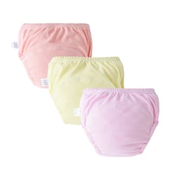 Set of 3/6 Reusable Baby and Toddler Training Pants - Washable Cloth Diaper Underwear - L(9-18kg) (Girl 3Pcs)