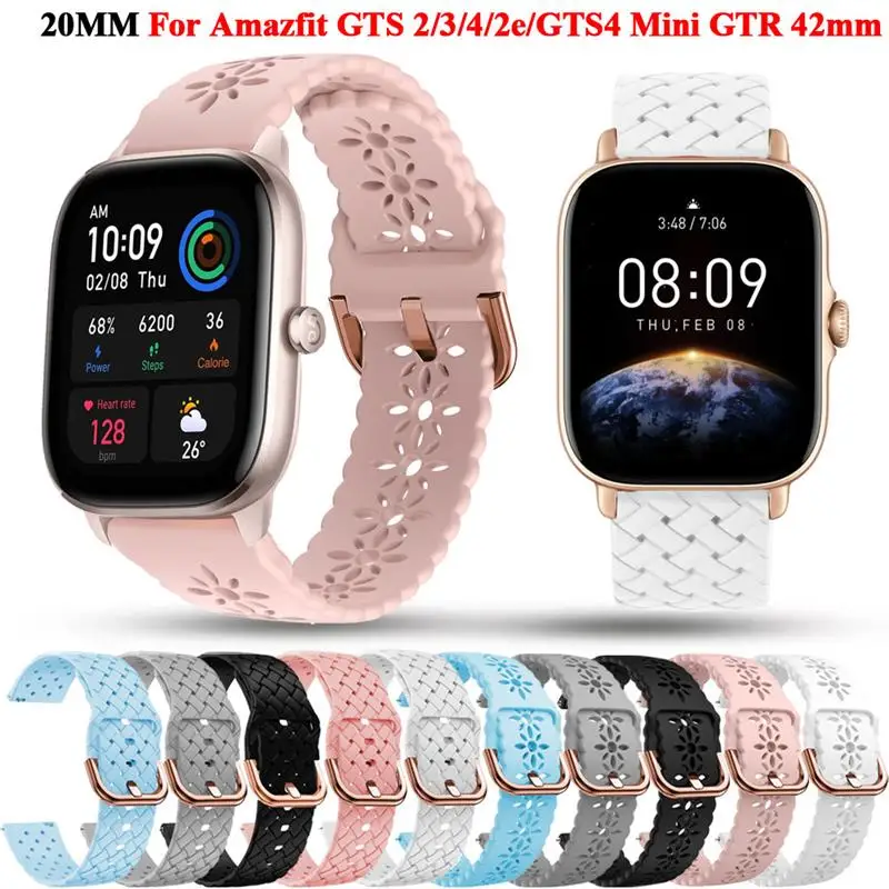 

HAODEE 20mm Wrist Girls Straps Watchband For Huami Amazfit GTS 3 2 4/2e/GTS4 Mini Smart Watch Band Bip U 3 Pro GTR 42mm