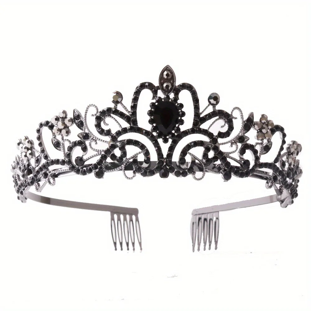 Hochzeit Haar Tiara Kristall Braut Tiara Krone mit Kamm Strass Abschluss ball Diadem Diademe und Kronen Braut Hochzeit Haarschmuck – Detail 16