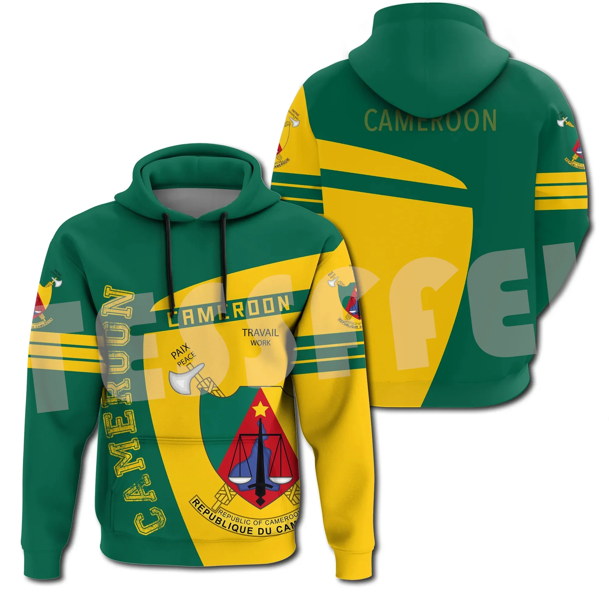 NewFashion Africa Country Cameroon Flag Black History Tribel Tattoo Retro Tracksuit 3DPrint Unisex Casual Funny Jacket Hoodies A hiphop men s tracksuit hooded 2 pieces set stand colar hoodies tie feet retro pants casual streewear loose tops men s clothing