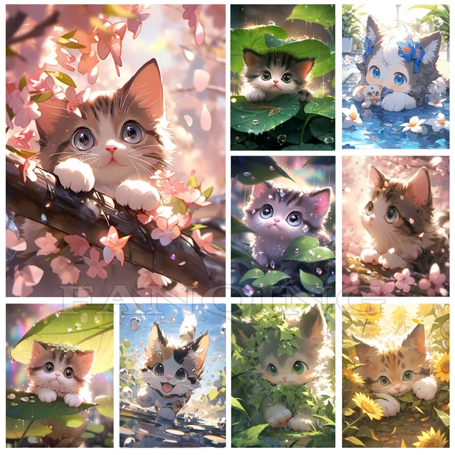 Cute Cartoon Cat 5D DIY Diamond Painting Embroidery Full Square