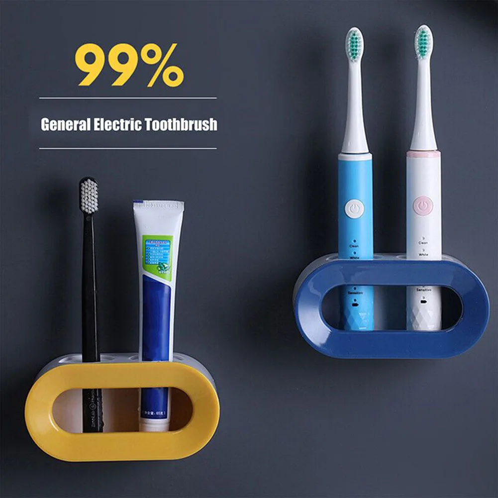 Toothbrush Stand Rack Organizer Toothbrush Stand Electric Wall-Mounted Holder Space Saving Bathroom Accessories
