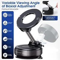 Модернизированный вакуумный магнитный автомобильный держатель для телефона из алюминиевого сплава с 360° °   Вращающаяся и складная конструкция Сильное магнитное поглощение — изображение 3