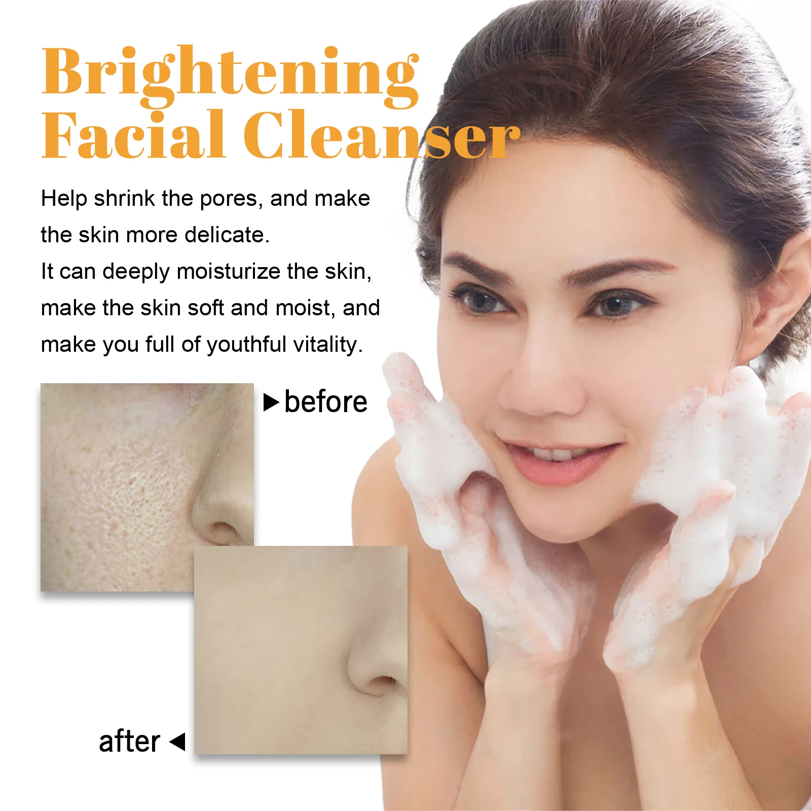 Turmeric Cleanser Deeply Cleansing Kojic Acid Blackhead Remover Skin Cleansing Oil Control Fade Acne Marks Brighten Foam Cleanse 3