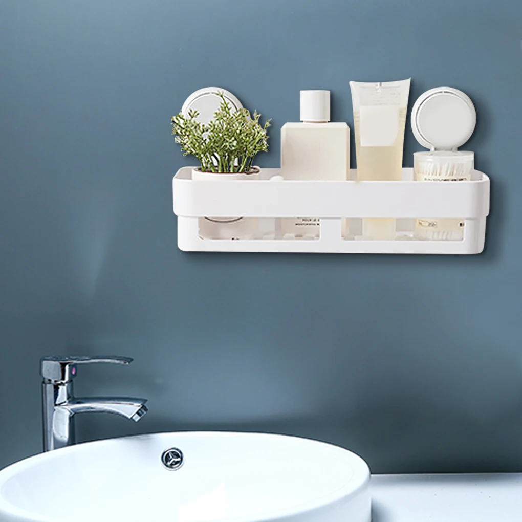 Plastic suction cup shower storage basket