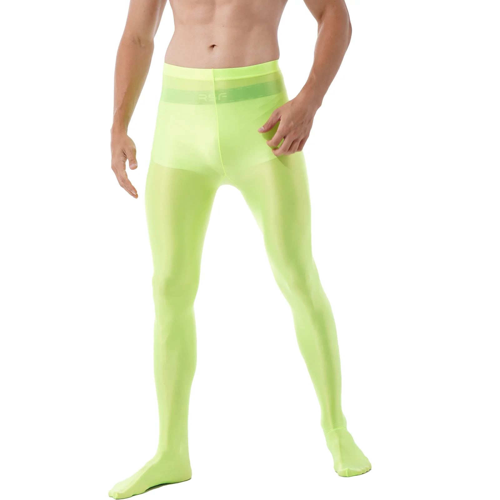 Mens Fashion Long Pants Glossy Pantyhose Ballet Dance Yoga Leggings Pants Training Gym Fitness Workout Sports Trousers Tights
