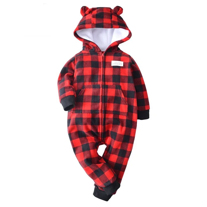 thumbnail image 1 of Warm Baby Rompers 2023 Autumn Winter Cartoon Hooded Fleece Baby Girls Costume Newborn Babies jumpsuits, 1 of 4