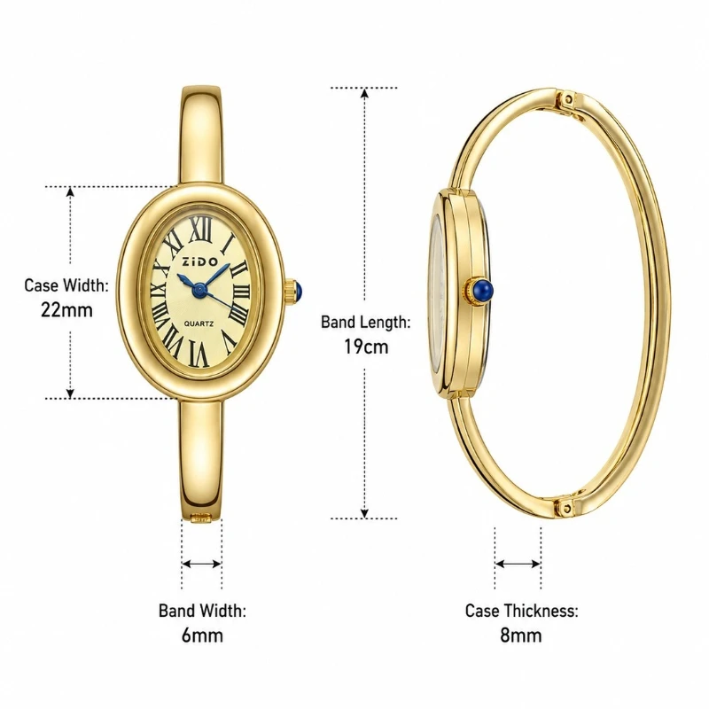 Top Brand Elegant Oval Bracelet Watches For Women Classic Elegant Roman Numeral Dial Ladies Quartz Wristwatch Relogio Feminino - 6