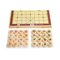 Chinese Chess Board Game Foldable Wooden 2 Player Board Games For Adults Chinese Chess Xiangqi Travel Game Set With Wooden Chess 2