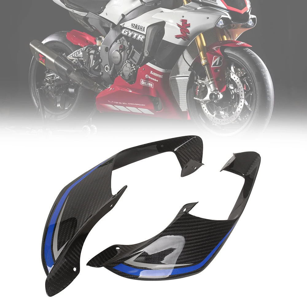 

Мотоциклетные аксессуары Winglets из углеродного волокна MOTO4U, дефлектор воздуха, комплект глянцевых обтекателей для YAMAHA R1 2020 2021 2022 GYTR