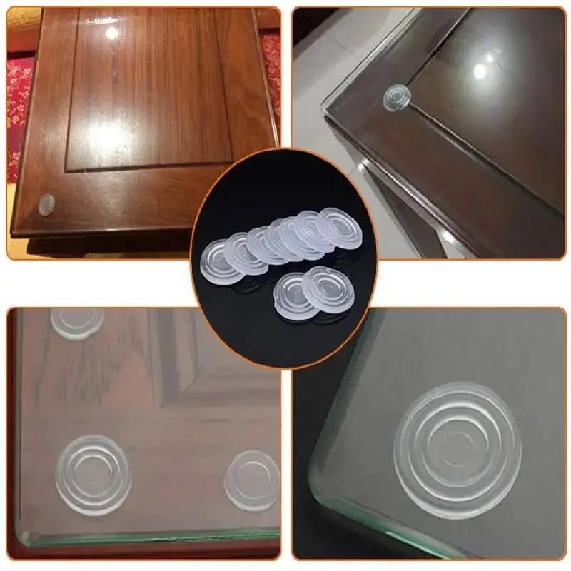10Pcs 18/24mm Soft Anti Slip Pads Round Glass Table Top Bumpers Non Adhesive Bumpers Pad Plastic Suction Pad for Table Glass Top table top pads