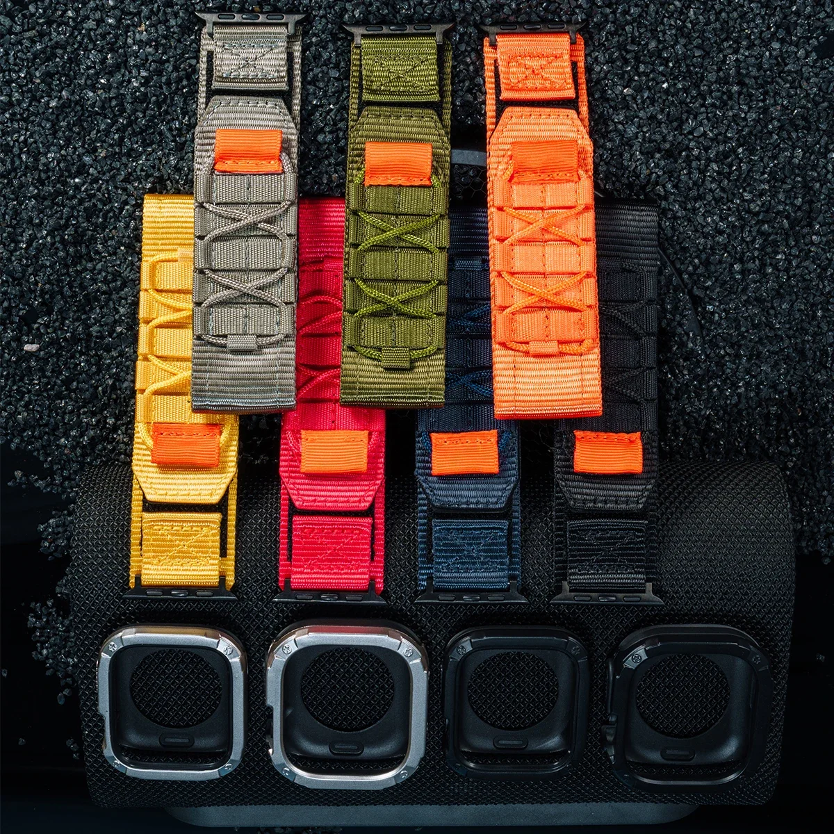 Durable Nylon Wrist Strap with TPU Protective Case for Apple Watch - Tactical Sports Band Bracelet