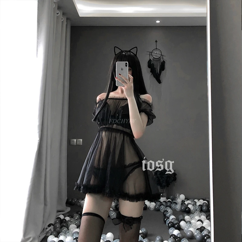 Sexy Lingerie White Night Dress Perspective Out Lace Sleepwear Female Temptation Women's Nightgown Nightwear Sleeping Dress women nightgowns women nightdresses sleeping dress